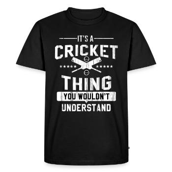 Cricket Teamsports Ballsport Cricketers - Men's Premium Organic T-Shirt - black - Front - Nico (187cm)