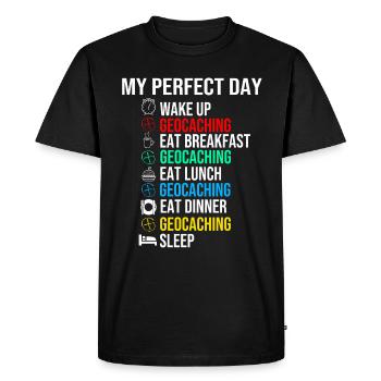 Geocacher Sport Outdoor Geocaching Geocache - Men's Premium Organic T-Shirt - black - Front - Nico (187cm)