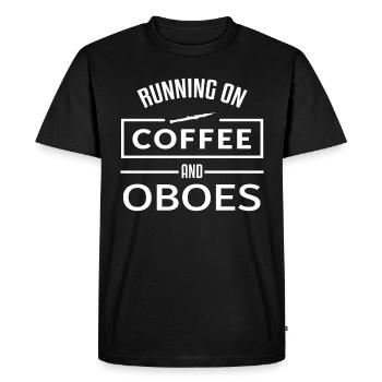 Hautbois Musique de café Instrument Hautbois - T-shirt Premium bio Homme - noir - Devant - Nico (187cm)