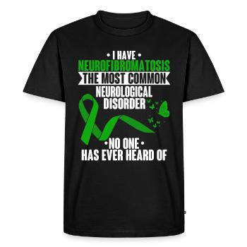 Neurofibromatosis Sensitization Green Chromosome - Men's Premium Organic T-Shirt - black - Front - Nico (187cm)