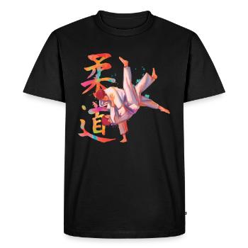 Sportif Judo Arts martiaux Japon - T-shirt Premium bio Homme - noir - Devant - Nico (187cm)