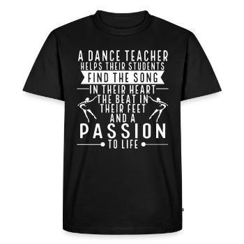 École de danse Ballet Cours de danse Professeur de danse - T-shirt Premium bio Homme - noir - Devant - Nico (187cm)