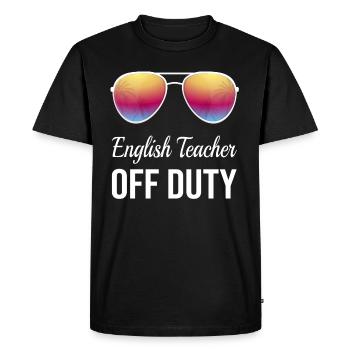 Anglais enseignant école pension cadeau - T-shirt Premium bio Homme - noir - Devant - Nico (187cm)