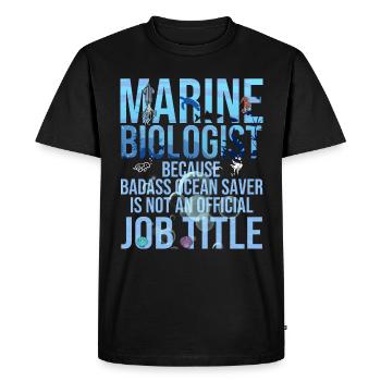 Biologiste marine Travail profession science marine - T-shirt Premium bio Homme - noir - Devant - Nico (187cm)