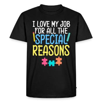 Sped Teacher Love Job reasons Special Education - Men's Premium Organic T-Shirt - black - Front - Nico (187cm)