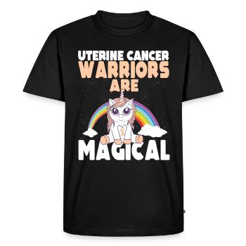 Uterine Cancer Awareness are magical Unicorn - Men's Premium Organic T-Shirt - black - Front - Nico (187cm)