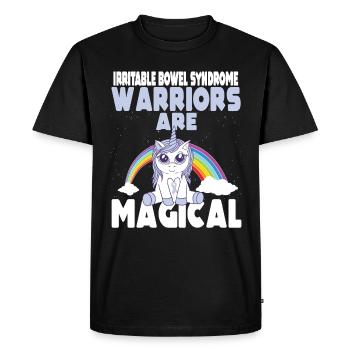 Irritable Syndrome Awareness Periwinkle Ribbon - Men's Premium Organic T-Shirt - black - Front - Nico (187cm)