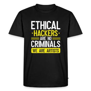 Ethical Hacking We are Artists Cybersecurity - Men's Premium Organic T-Shirt - black - Front - Nico (187cm)