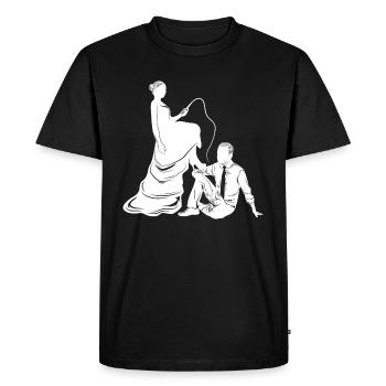 couple marié silhouette - T-shirt Premium bio Homme - noir - Devant - Nico (187cm)