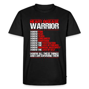Heart Disease Awareness I know Pain Red Ribbon - T-shirt Premium bio Homme - noir - Devant - Nico (187cm)