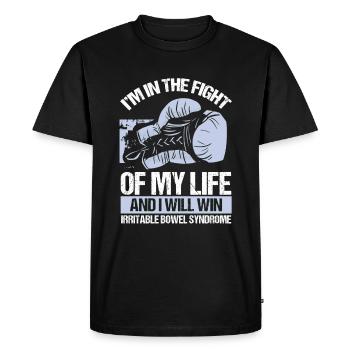 Irritable Bowel Syndrome Awareness Win Periwinkle - Men's Premium Organic T-Shirt - black - Front - Nico (187cm)