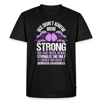 Dementia Awareness Dement Choice Purple Ribbon - Men's Premium Organic T-Shirt - black - Front - Nico (187cm)