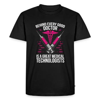 Lab Tech Behind every Good Doctor Great Medical - T-shirt Premium bio Homme - noir - Devant - Nico (187cm)