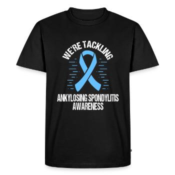 Blue Ribbon Ankylosing Spondylitis Awareness - Men's Premium Organic T-Shirt - black - Front - Nico (187cm)