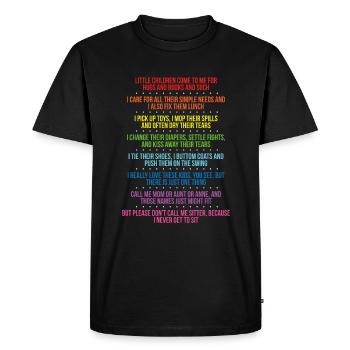 Daycare Provider Rainbow Childcare Teacher - Men's Premium Organic T-Shirt - black - Front - Nico (187cm)