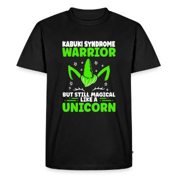 Kabuki Syndrome Awareness Green Magical Unicorn - T-shirt Premium bio Homme - noir - Devant - Nico (187cm)