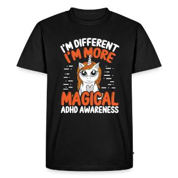 ADHD Awareness More Magical Unicorn Disorder - T-shirt Premium bio Homme - noir - Devant - Nico (187cm)