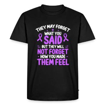 Alzheimer's Awareness Ribbon Dementia Awareness - Men's Premium Organic T-Shirt - black - Front - Nico (187cm)