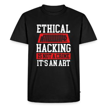 Ethical Hacking is not a Crime Online Cyber - Men's Premium Organic T-Shirt - black - Front - Nico (187cm)