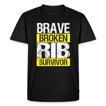 Brave Broken Rib Ribs Injury Funny Bones Humour - T-shirt Premium bio Homme - noir - Devant - Nico (187cm)