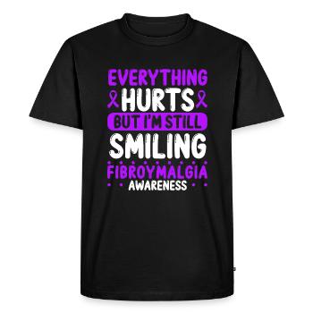Fibromyalgia Awareness Purple Ribbon Warrior - Men's Premium Organic T-Shirt - black - Front - Nico (187cm)