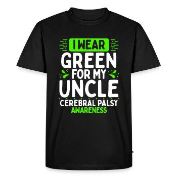 Sensibilisation à la paralysie cérébrale Ruban vert Oncle - T-shirt Premium bio Homme - noir - Devant - Nico (187cm)