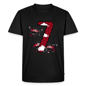 7th Birthday Young Ninja 7 Years Ninja Costume - Men's Premium Organic T-Shirt - black - Front - Nico (187cm)