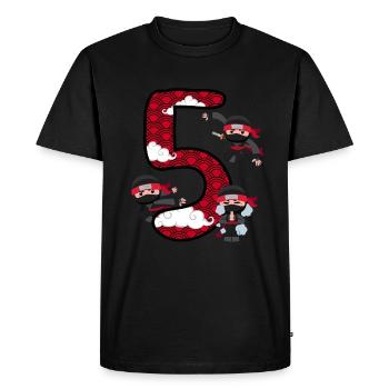 5th Birthday Young Ninja 5 Years Ninja Costume - Men's Premium Organic T-Shirt - black - Front - Nico (187cm)