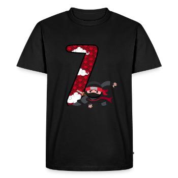 7th Birthday Young Ninja 7 Years Ninja Costume - Men's Premium Organic T-Shirt - black - Front - Nico (187cm)