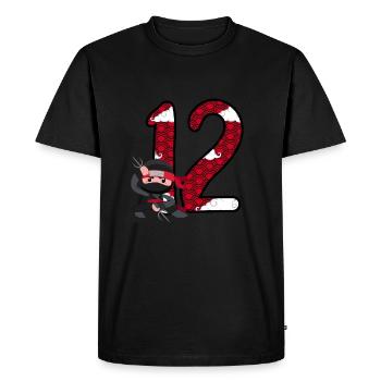 12th Birthday Boy Ninja 12 Years Ninja Costume - Men's Premium Organic T-Shirt - black - Front - Nico (187cm)