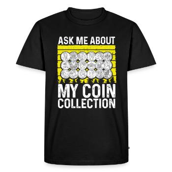 Collection de pièces de collection de pièces numismates - T-shirt Premium bio Homme - noir - Devant - Nico (187cm)