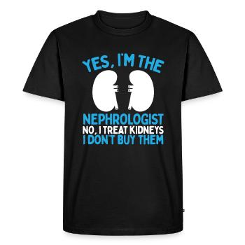 Néphrologue Dialyse Technicien Organe Néphrologie - T-shirt Premium bio Homme - noir - Devant - Nico (187cm)