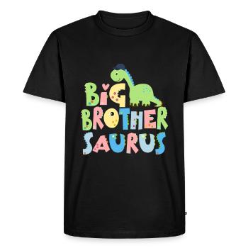 Promu grand frère Saurus Dinosaur - T-shirt Premium bio Homme - noir - Devant - Nico (187cm)
