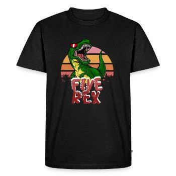 5ème anniversaire Garçon cinq Rex Dinosaur Dino - T-shirt Premium bio Homme - noir - Devant - Nico (187cm)