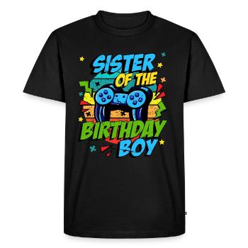 Birthday Sister Time to Level Level Up game - Men's Premium Organic T-Shirt - black - Front - Nico (187cm)