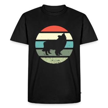 Suomenlapinkoira Dog Finnish Lapphund Vintage - Men's Premium Organic T-Shirt - black - Front - Nico (187cm)