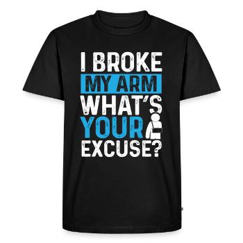Broken Arm Story Get well Soon Broken Arm - Men's Premium Organic T-Shirt - black - Front - Nico (187cm)