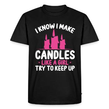 Coloration à la cire pour la fabrication de bougies Candle Maker Wax - T-shirt Premium bio Homme - noir - Devant - Nico (187cm)