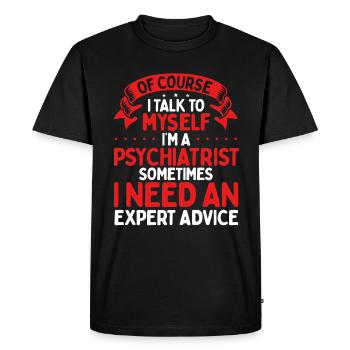 Psychiatre Conseils en santé mentale Psychologue - T-shirt Premium bio Homme - noir - Devant - Nico (187cm)