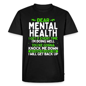 Mental Health Awareness Month Mental Health - Men's Premium Organic T-Shirt - black - Front - Nico (187cm)