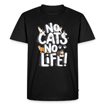 Pas de chats pas de vie chats Saint-Valentin - T-shirt Premium bio Homme - noir - Devant - Nico (187cm)