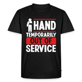 Broken Hand Funny Broken Hand Survivor Warrior - Men's Premium Organic T-Shirt - black - Front - Nico (187cm)