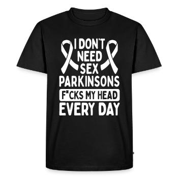 Sensibilisation à la maladie de Parkinson Ruban blanc sur la maladie de Parkinson - T-shirt Premium bio Homme - noir - Devant - Nico (187cm)