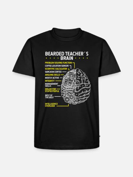 Skäggig lärare matematiklärare med skäggundervisning - Ekologisk premium-T-shirt herr - svart