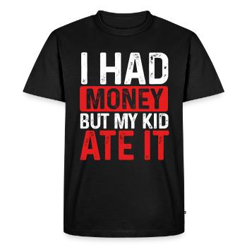 Fête des Pères Papa de Fils Papa de Fille Papa - T-shirt Premium bio Homme - noir - Devant - Nico (187cm)