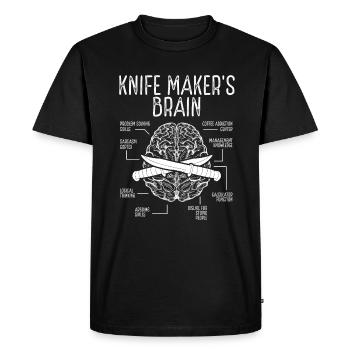 Knife Collecting Bladesmith Making Bladesmithing - Men's Premium Organic T-Shirt - black - Front - Nico (187cm)