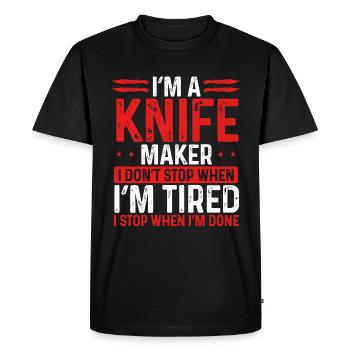 Collecte de couteaux Bladesmith Couteaux de fabricant de couteaux - T-shirt Premium bio Homme - noir - Devant - Nico (187cm)