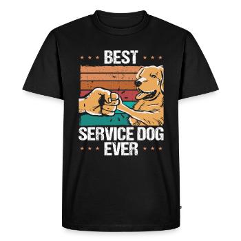 Harnais pour chien d’assistance dans l’animal de soutien de formation - T-shirt Premium bio Homme - noir - Devant - Nico (187cm)