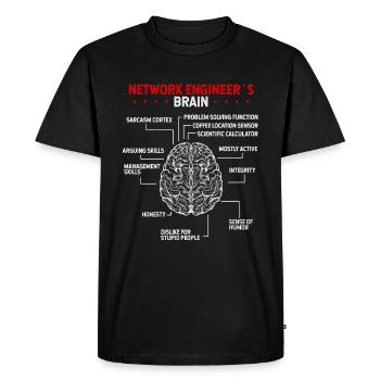Network Engineering Brain Server Network Engineer - Men's Premium Organic T-Shirt - black - Front - Nico (187cm)