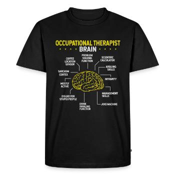 Ergothérapeute Cerveau OTA Occupational - T-shirt Premium bio Homme - noir - Devant - Nico (187cm)